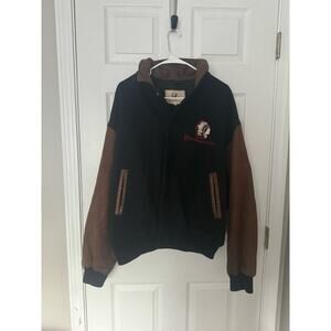 Vintage Chippewa Boots Letterman Bomber Jacket Wool leather Embordered Coat XL